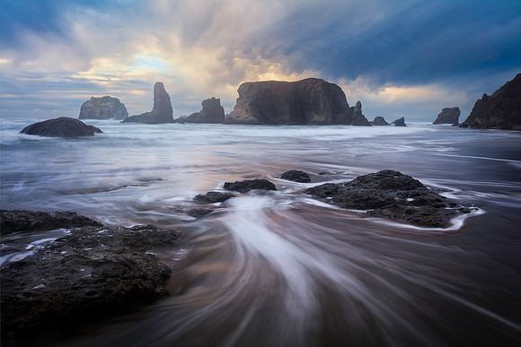 Lit Sky at Bandon Oregon